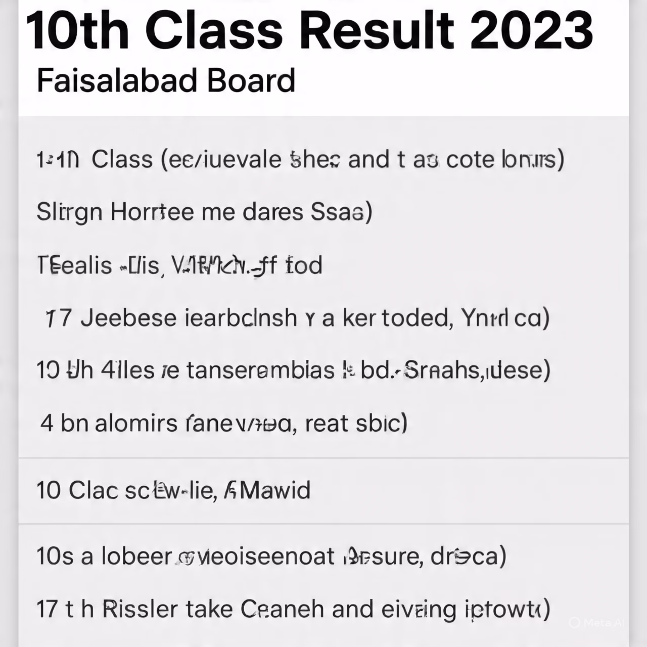 10th class result 2023 faisalbad board gazette pdf download