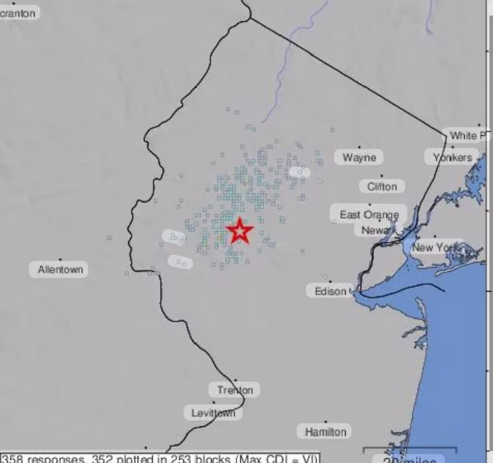 earthquake activity edison new jersey