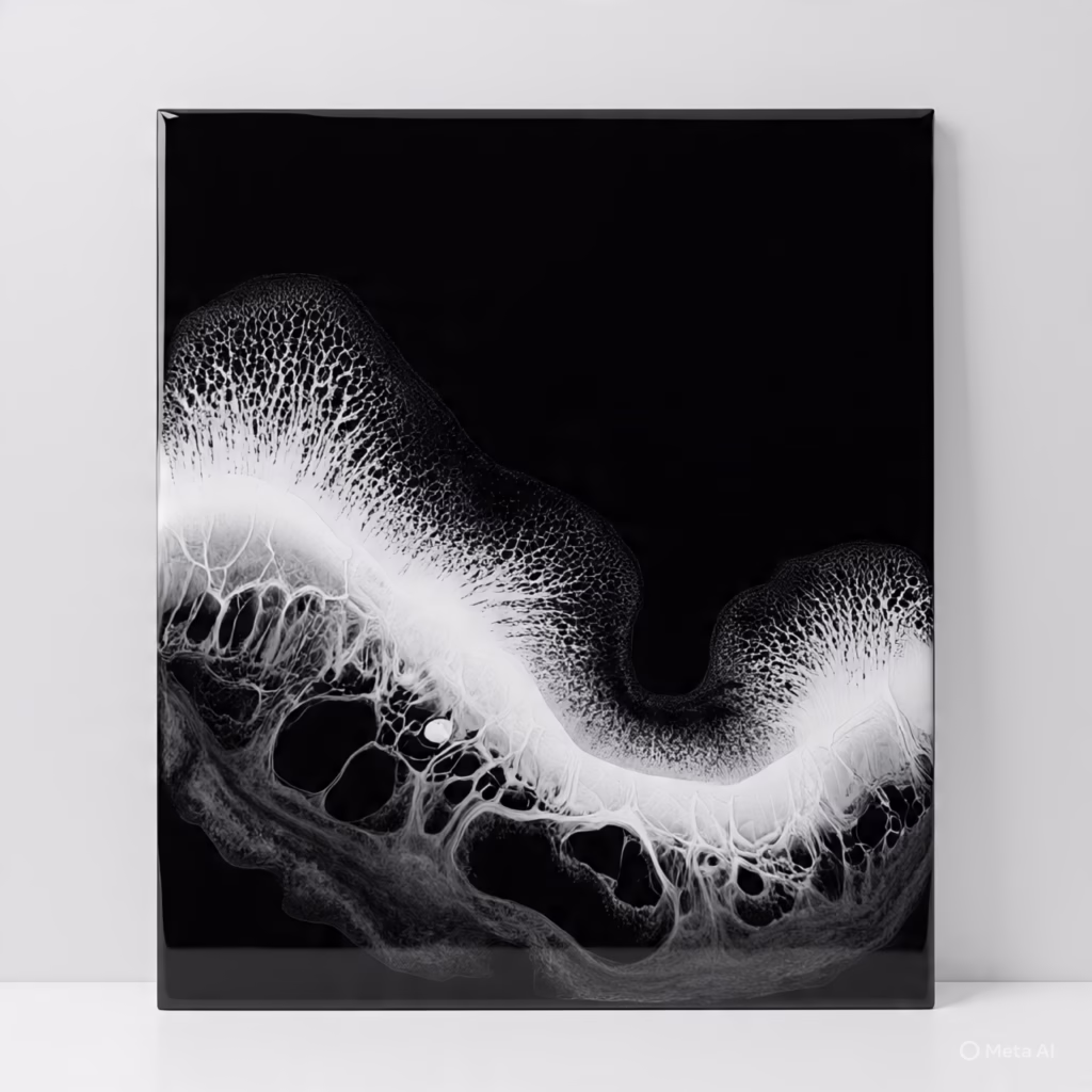 monochrome resin art