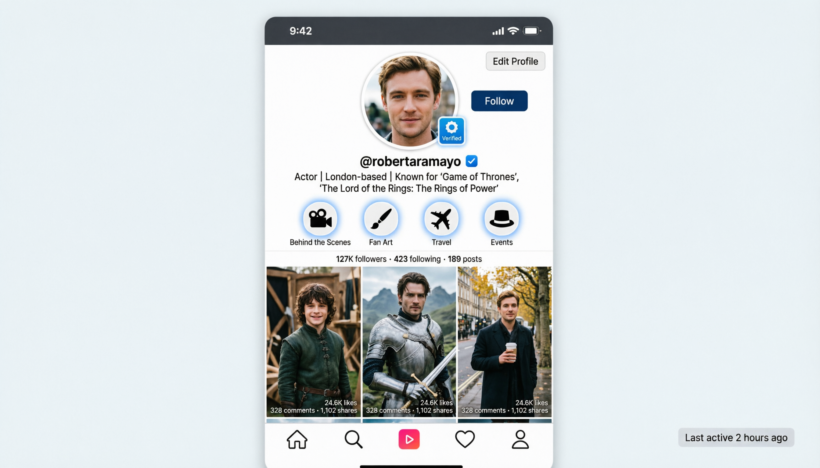 robert aramayo instagram