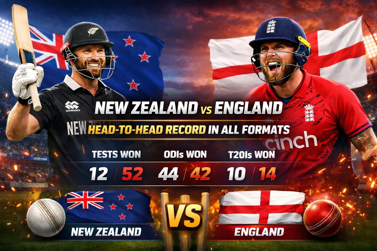 New Zealand vs England formates